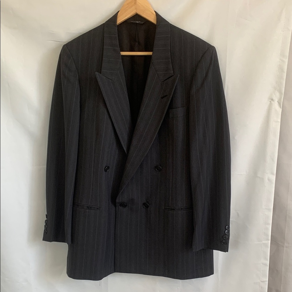 Pierre Cardin Vintage PinStripe Double vested 100 % Wool Jacket